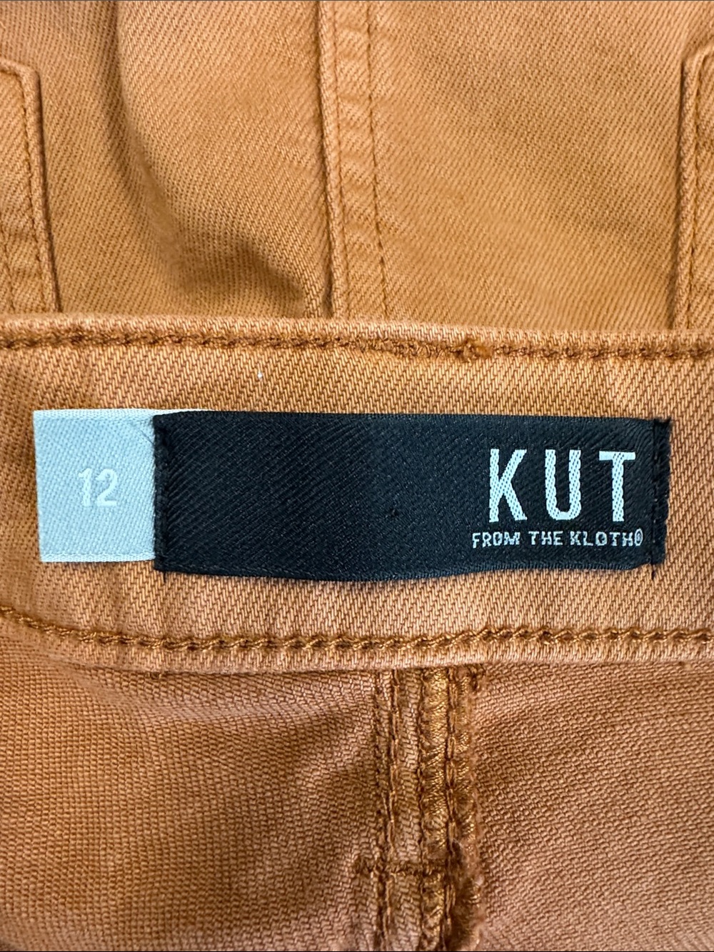 Kut from the Kloth Burnt Orange Denim Midi Skirt - Picture 5 of 7